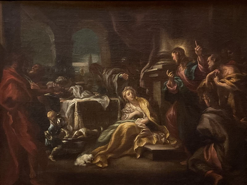 1666-Paolo Gerolamo Piola - Gesù in casa di Marta e Maria. Gesù, Marta e Maria
